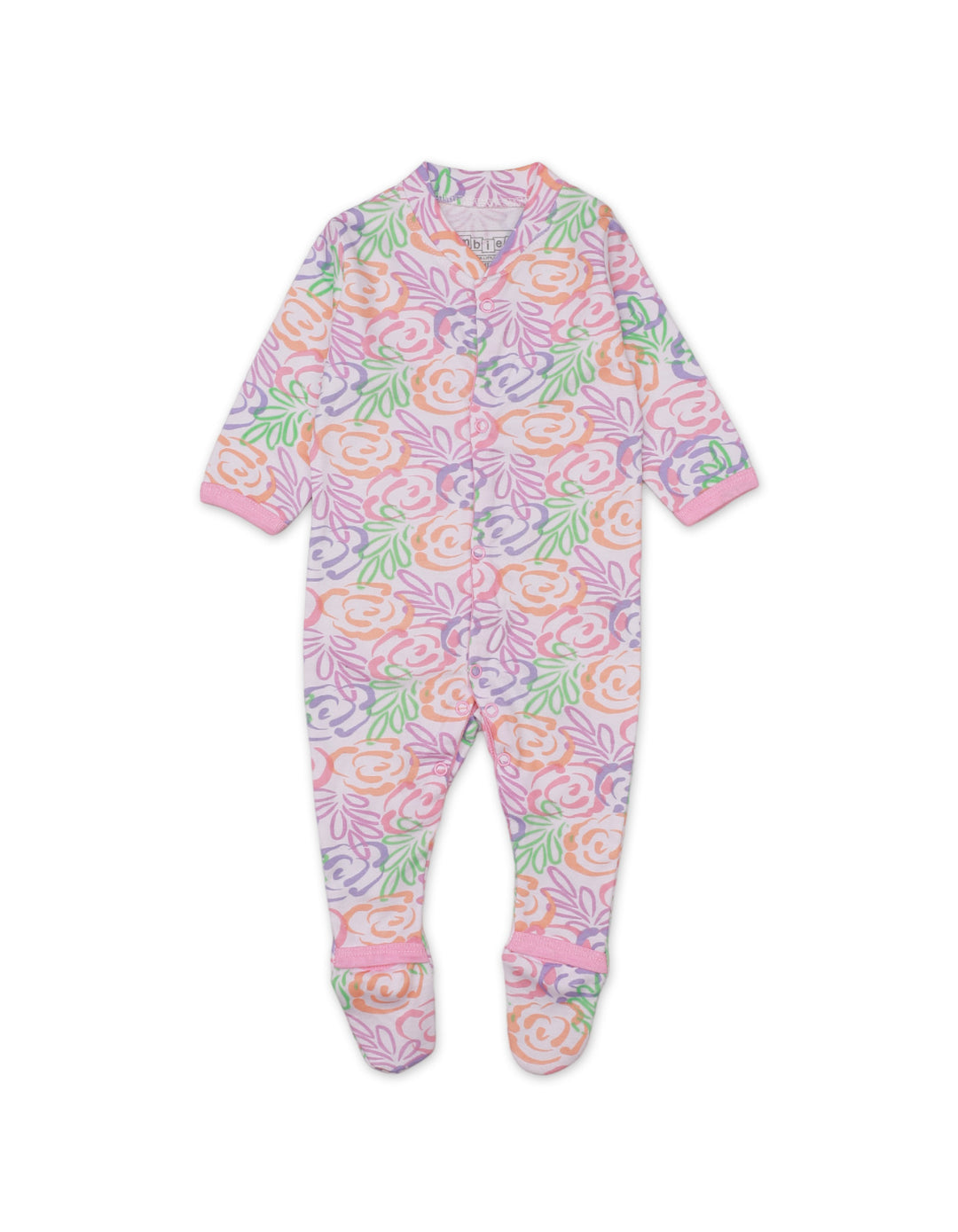 Sleep Suit Set with Floral Theme for Girls- Pack of 3