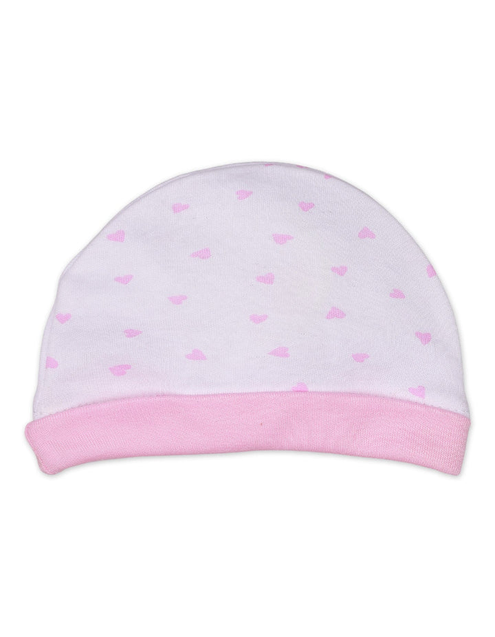 Newborn Cap Heart Floral Theme for Girls - Medium