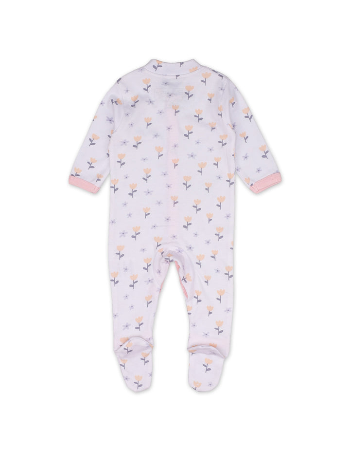 Sleep Suit Set with Blossom Theme for Girls - Pack of 3