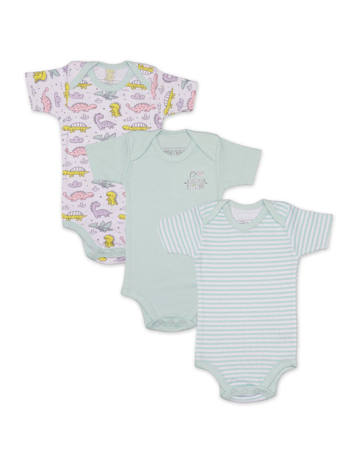 Body Suit Set with Dino World Theme for Unisex- Pack of 3