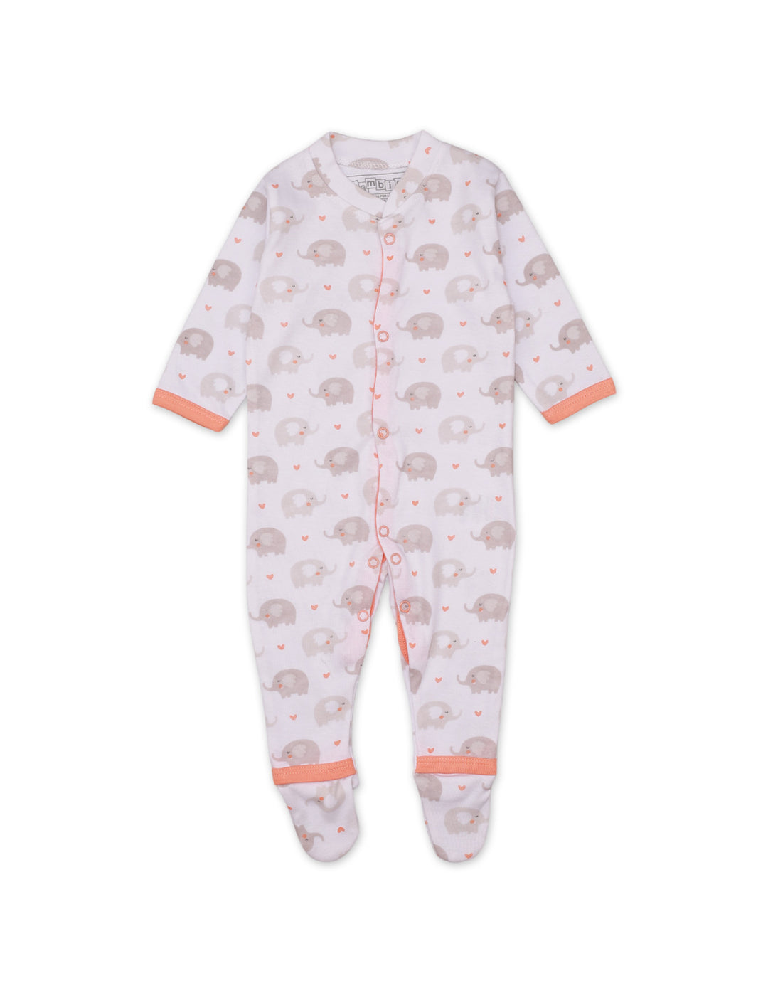 Sleep Suit Set with Elephant Theme Unisex- Pack of 3