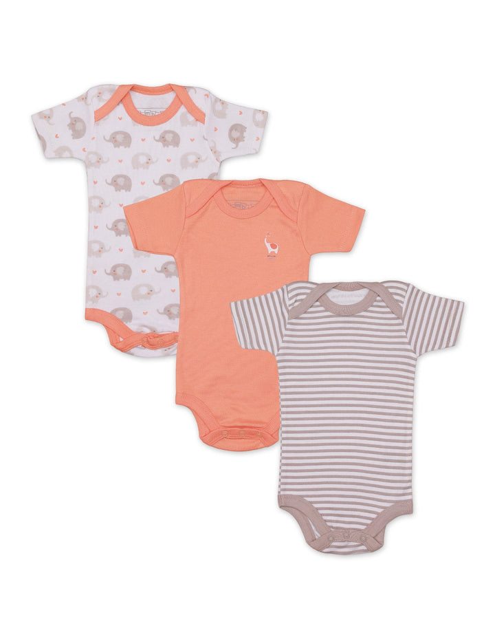 Body Suit Set with Elephant Theme Unisex- Pack of 3