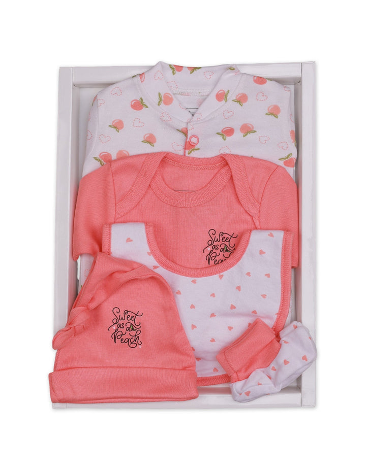 New Born Gift Set 5Pcs Peach Fruity Theme for Girls