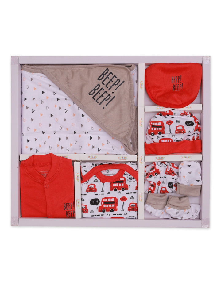 New Born Gift Set 8Pcs Bus Theme for Boys