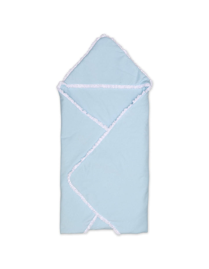 Wrapping Sheet Satin With Frill Light Blue