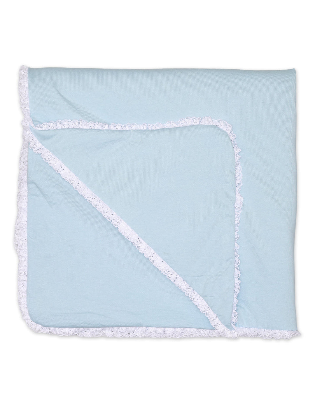 Wrapping Sheet Satin With Frill Light Blue