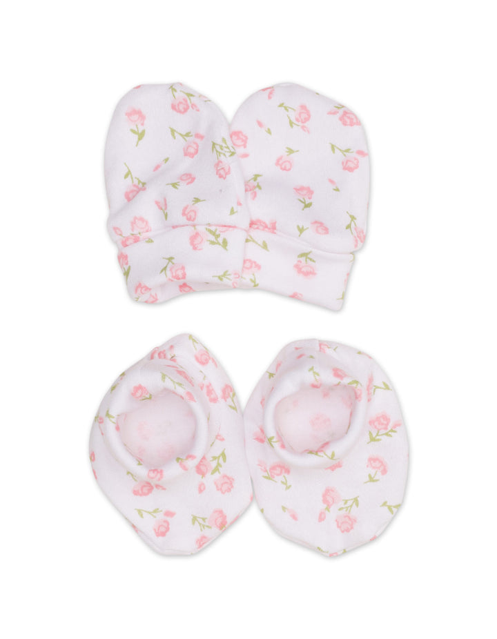 Zubaida's Mittens & Booties Set - Pink Floral Theme - Zubaidas Official™