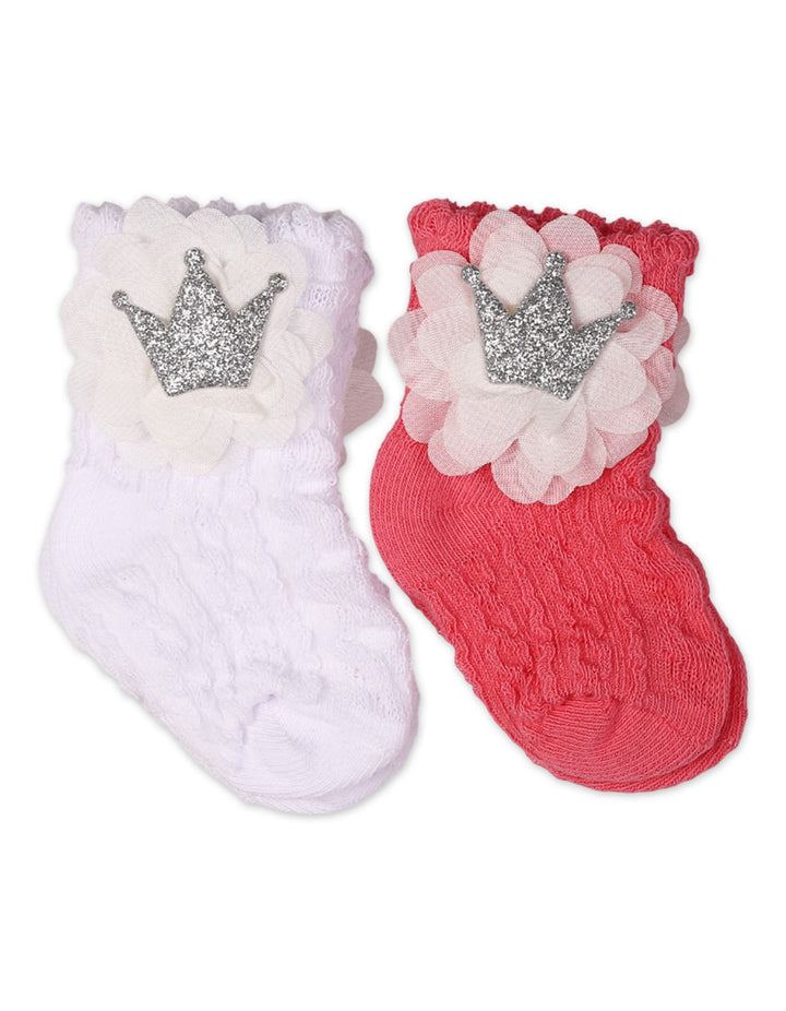 Zubaida's 2 Pairs Royal Charm Embellished Ruffle Socks - Zubaidas Official™