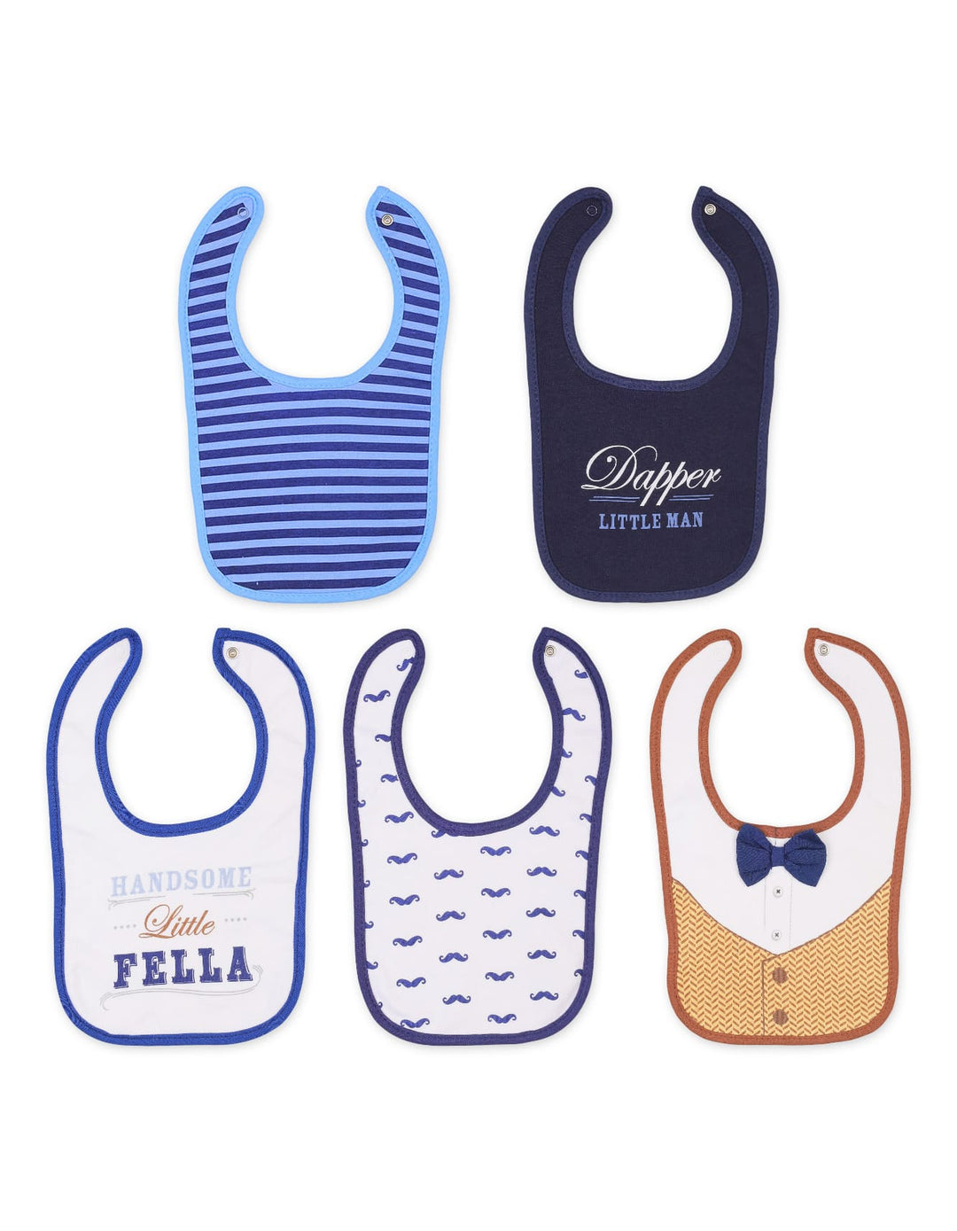 Infant Boy 5 Piece Bibs Set Dapper Little Man at Zubaidas