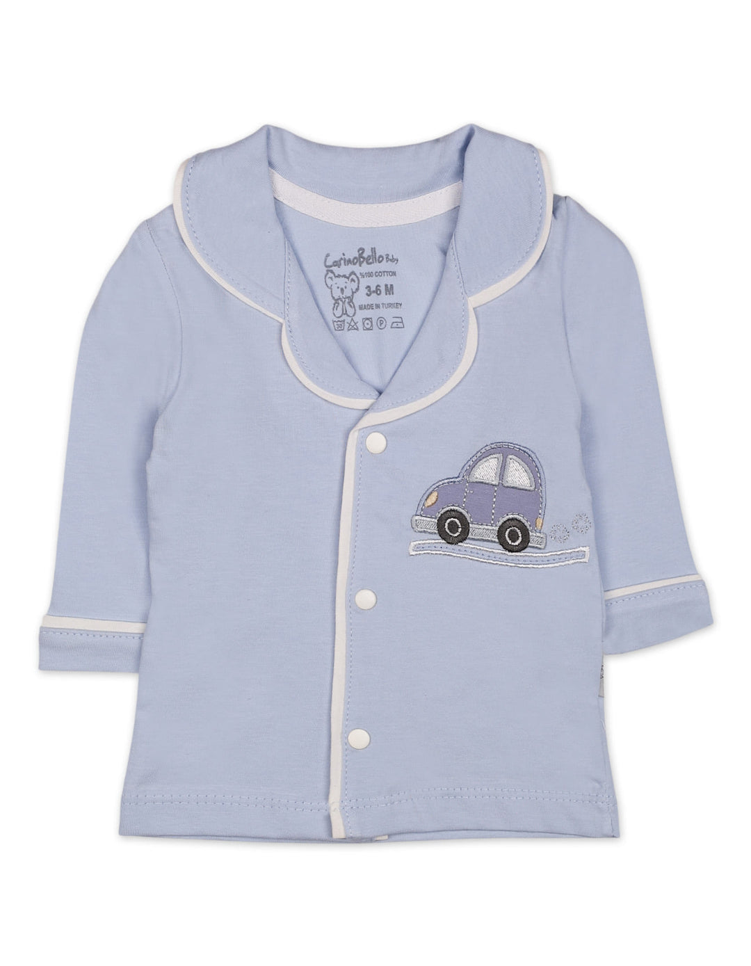 Baby Boys Night Suit 2 Pcs Embroidered Car Light Blue at Zubaidas Online Pakistan