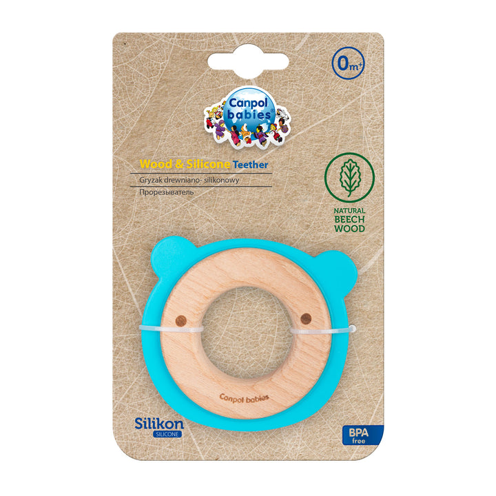 Canpol babies Wooden-Silicone Teether BEAR - 80/304