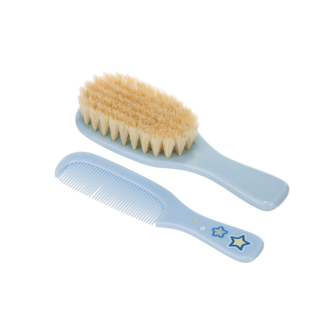 Canpol Babies Baby Brush and Comb with Soft Natural Bristles NEWBORN BABY Blue - 7/406