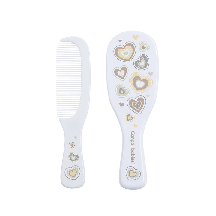 Zubaida's Canpol Babies Baby Brush and Comb with Soft Natural Bristles NEWBORN BABY White - 7/406