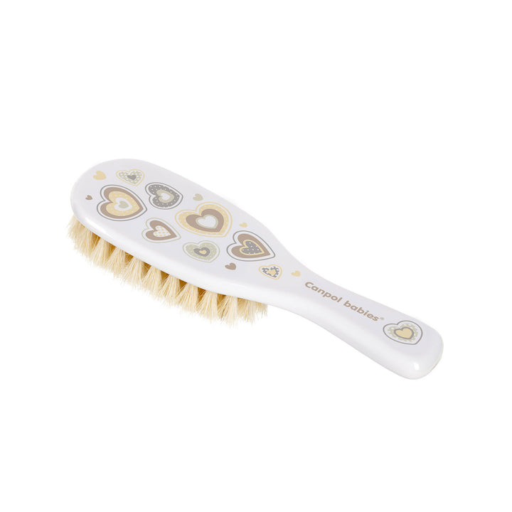 Canpol Babies Baby Brush and Comb with Soft Natural Bristles NEWBORN BABY White - 7/406