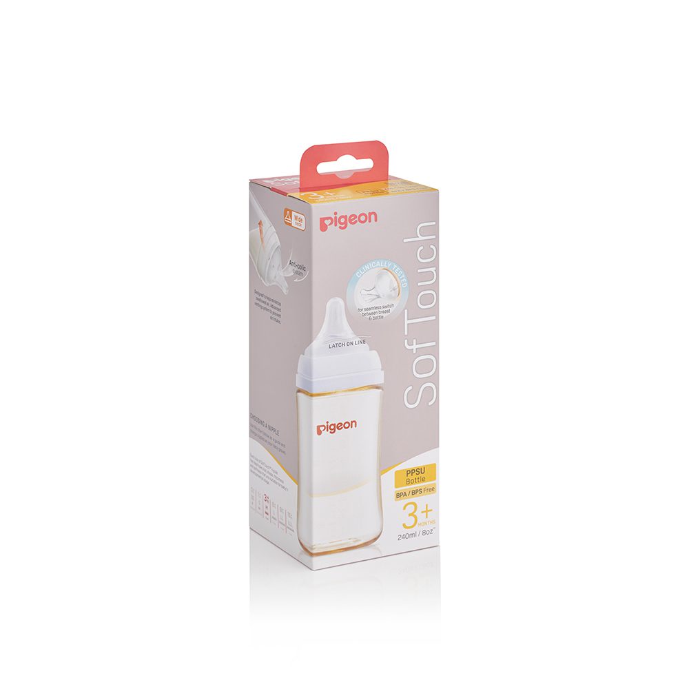 Pigeon SofTouch Wide Neck Feeder PPSU 240ML - A79439