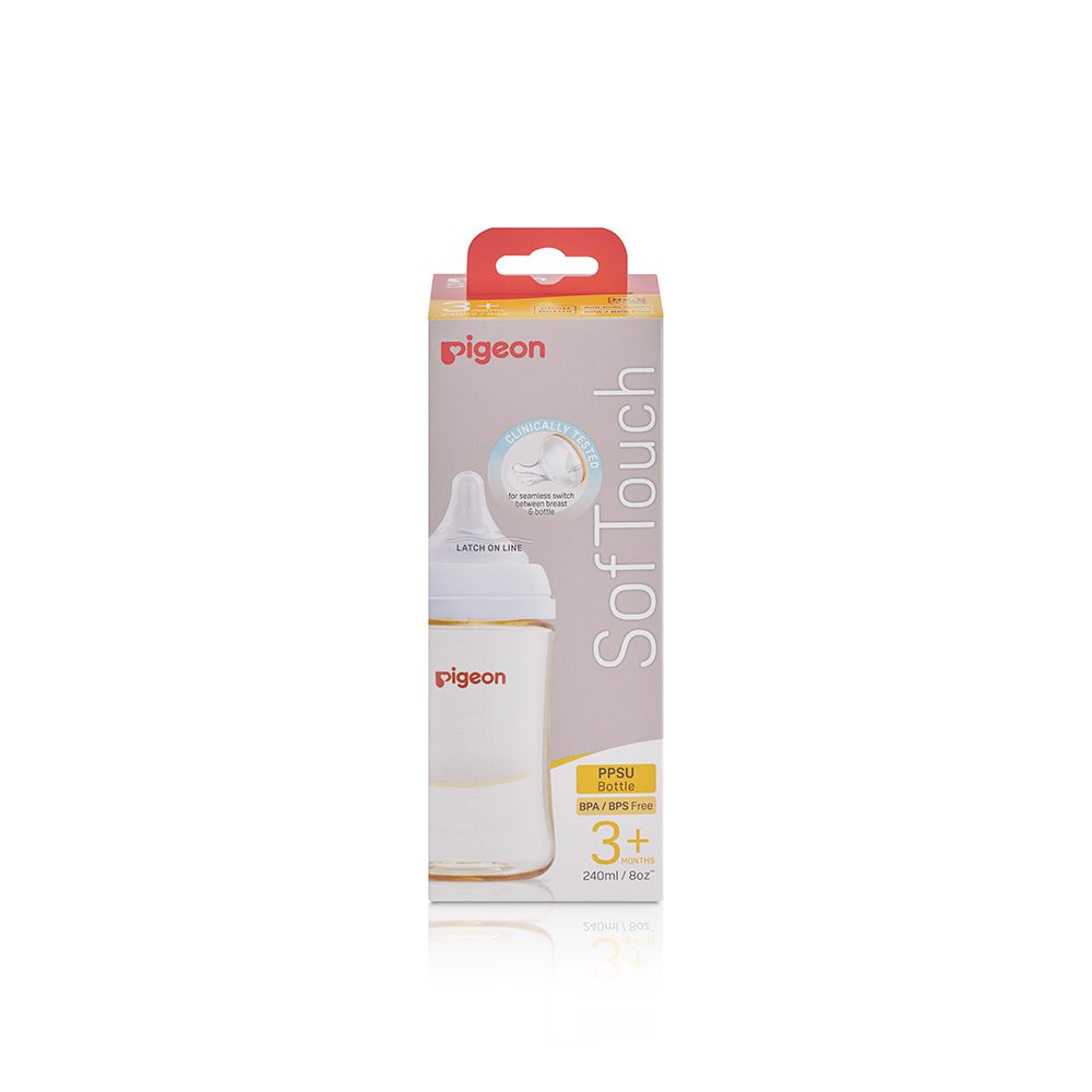 Pigeon SofTouch Wide Neck Feeder PPSU 240ML - A79439