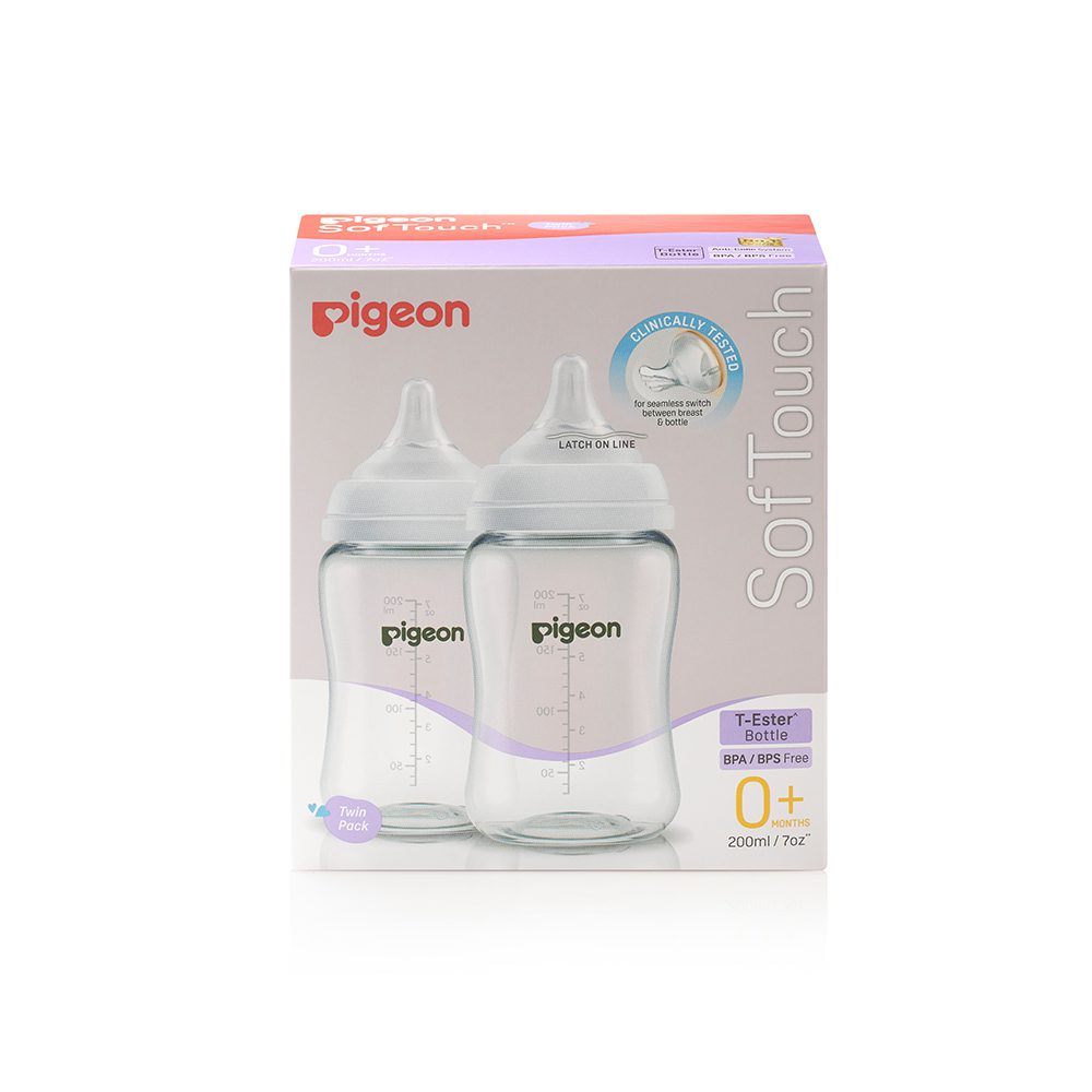 Pigeon SofTouch Wide Neck Feeder PK-2 T-Ester 200ML - A79446