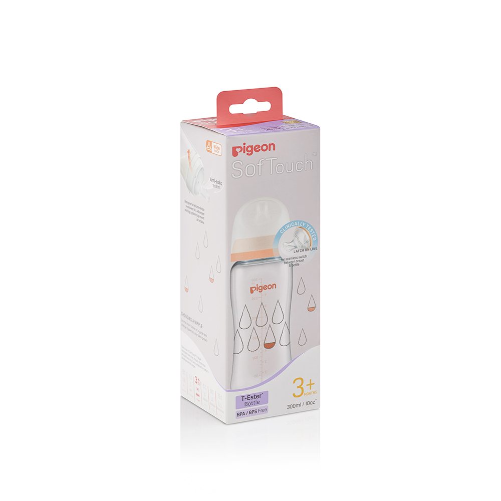 Pigeon Softouch Wide Neck Feeder T-Ester 300ml Dewdrop - A79450