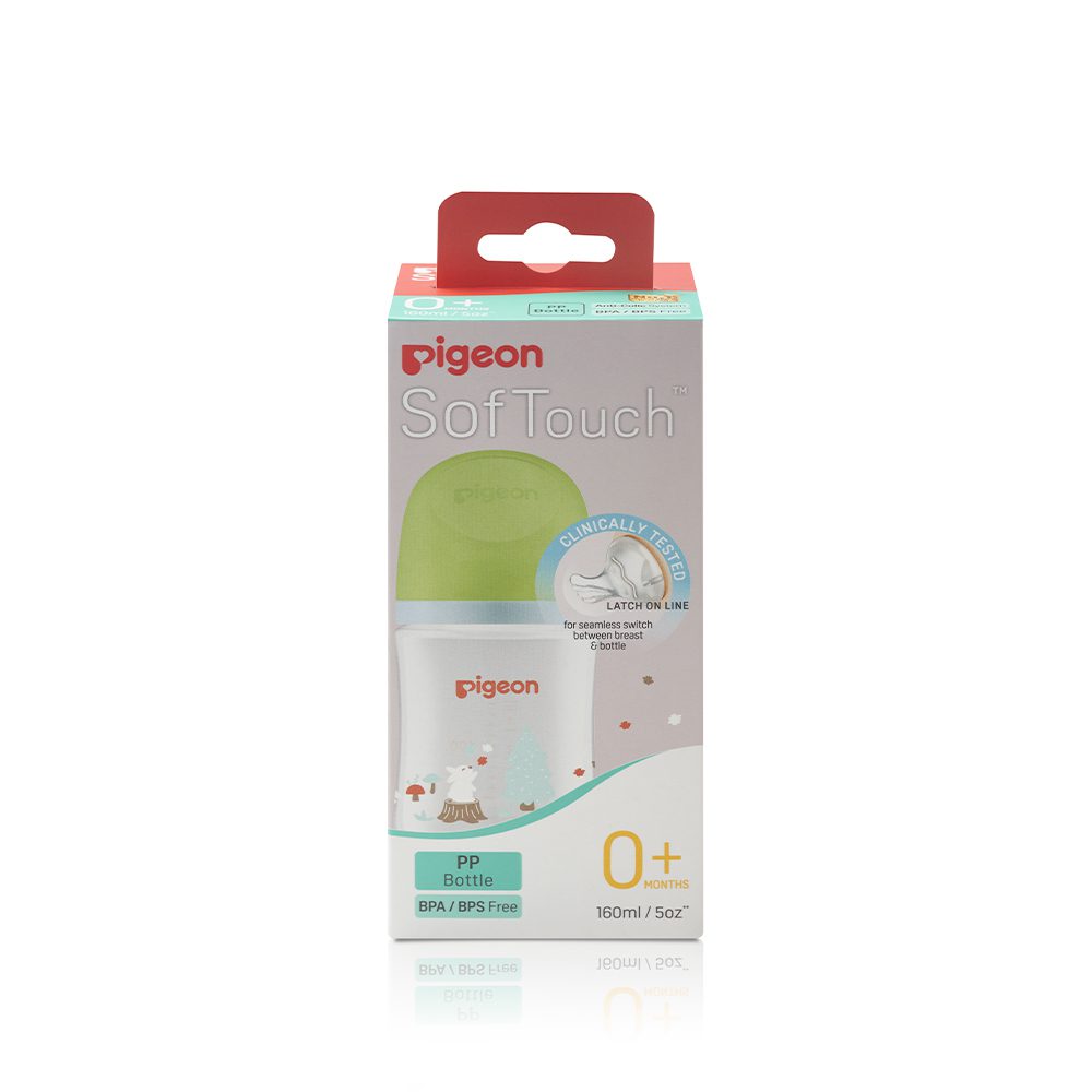 Pigeon SofTouch Wide Neck Feeder PP 160ML Rabbit - A79458