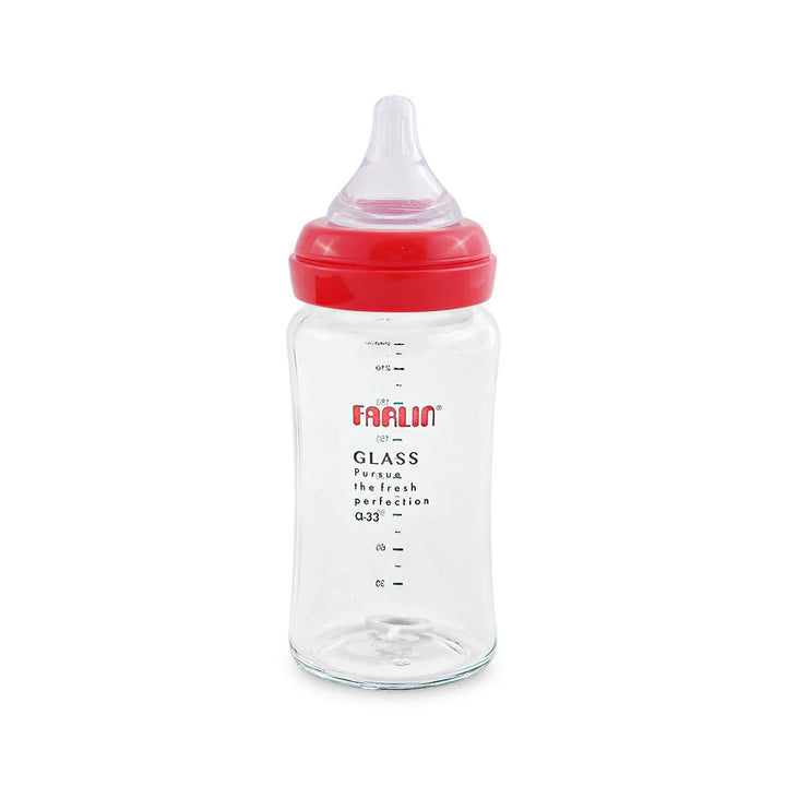 Zubaida's Farlin Glass Wide Neck Feeder 240Ml Pink - AB-32008