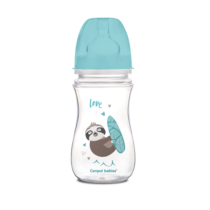 Canpol babies Easystart Anti-colic Wide Neck Bottle 240ml PP EXOTIC ANIMALS blue - 35/221