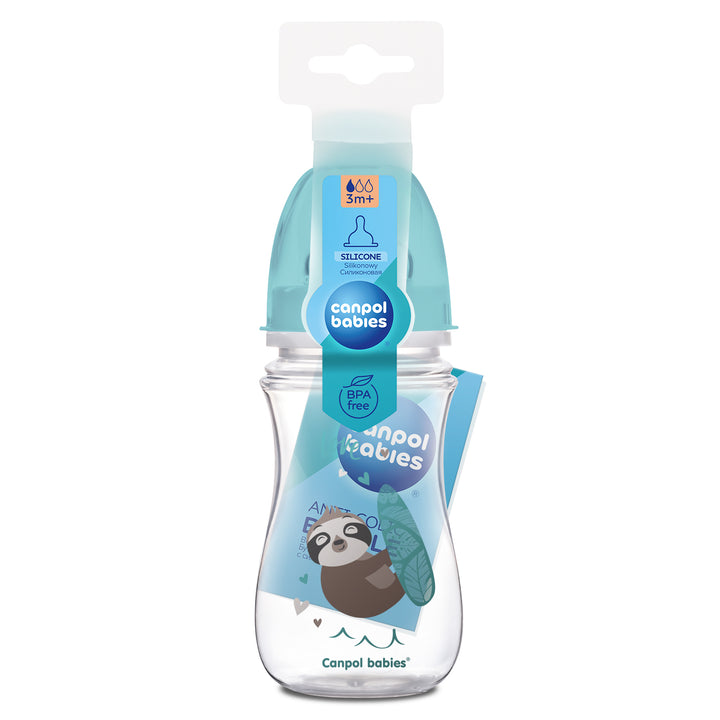 Canpol babies Easystart Anti-colic Wide Neck Bottle 240ml PP EXOTIC ANIMALS blue - 35/221