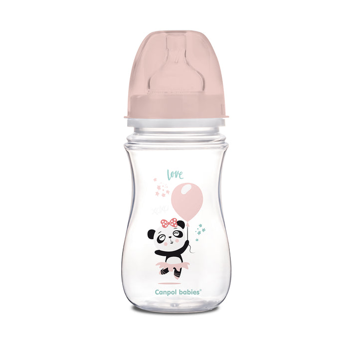 Canpol babies Easystart Anti-colic Wide Neck Bottle 240ml PP EXOTIC ANIMALS pink - 35/221