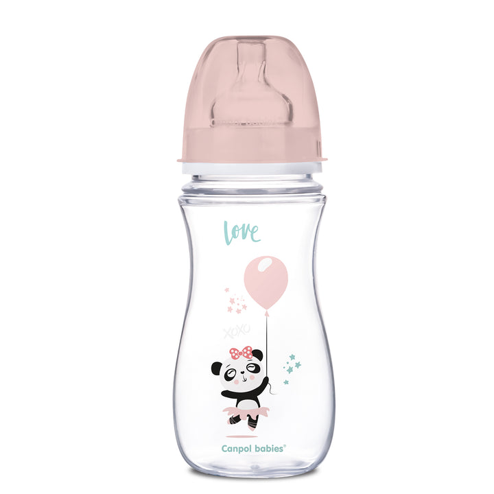 Canpol babies Easystart Anti-colic Wide Neck Bottle 300ml PP EXOTIC ANIMALS pink - 35/222