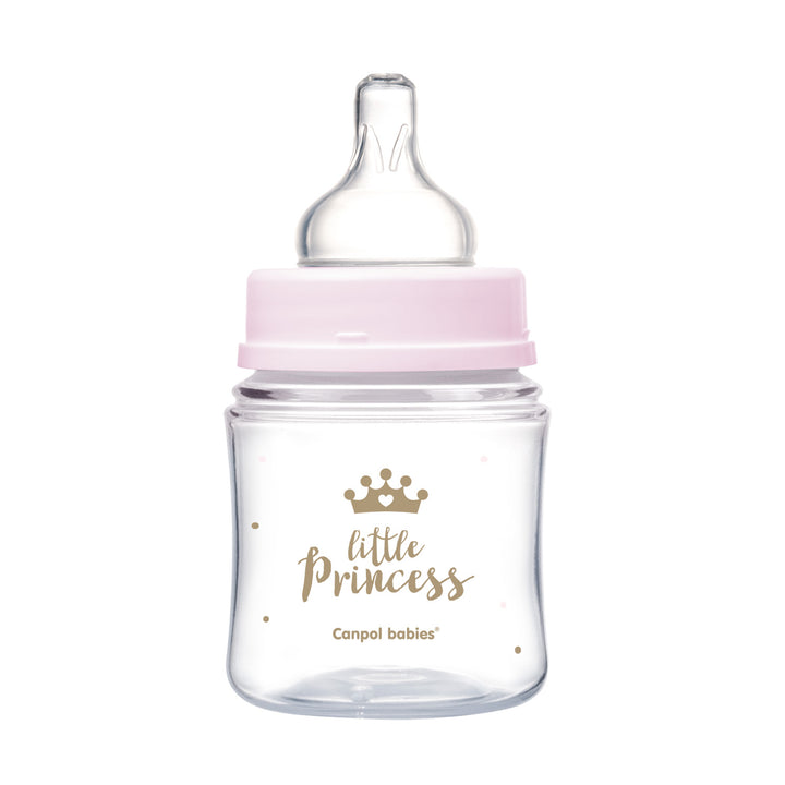 Canpol babies Anti-colic Wide Neck Bottle 120ml PP Easy Start ROYAL BABY Pink - 35/233