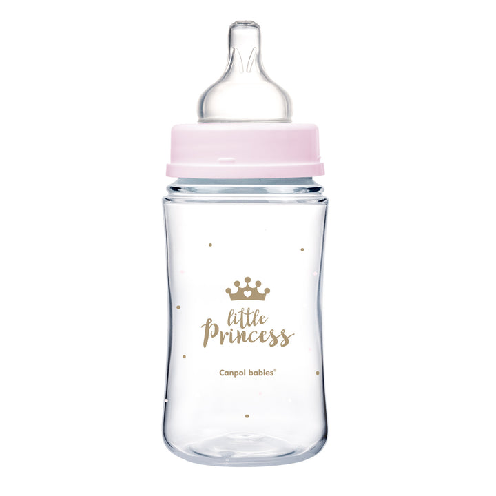 Canpol babies Anti-colic Wide Neck Bottle 240ml PP Easy Start ROYAL BABY pink - 35/234