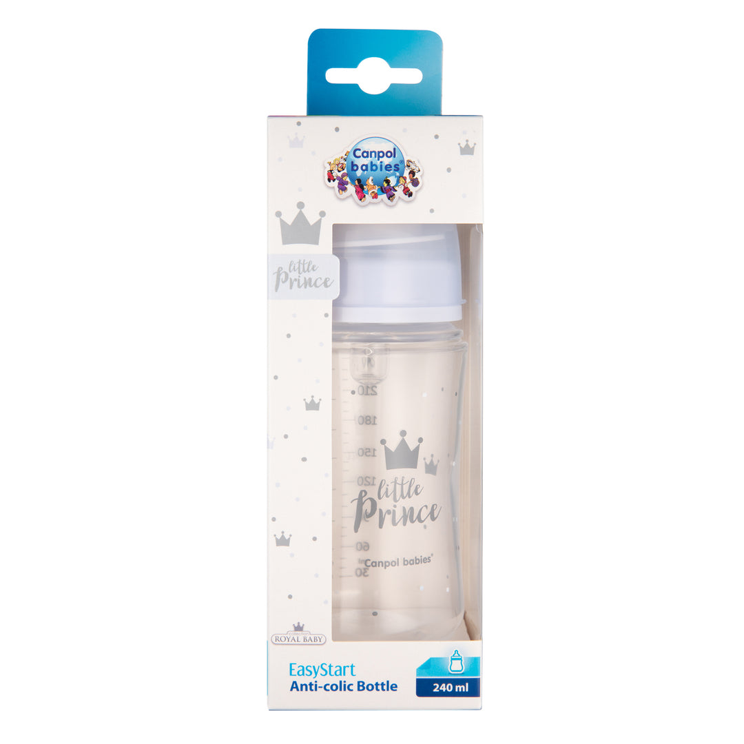 Canpol babies Anti-colic Wide Neck Bottle 240ml PP Easy Start ROYAL BABY blue - 35/234