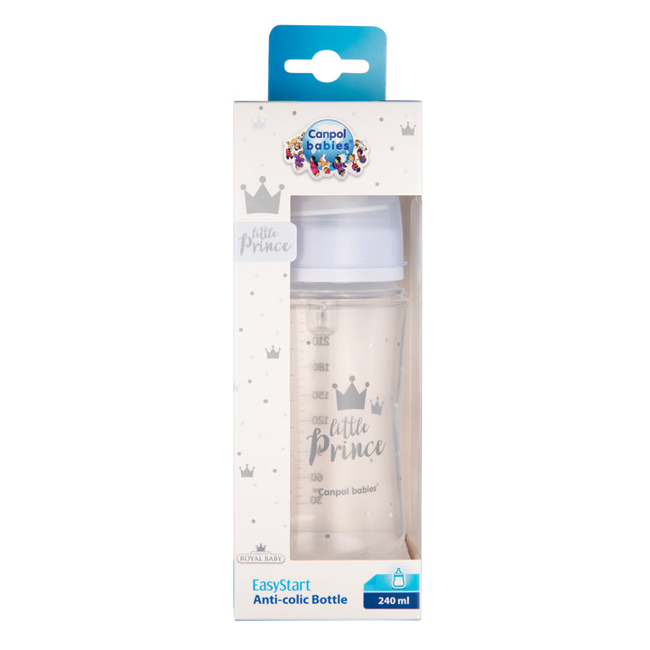 Canpol babies Anti-colic Wide Neck Bottle 240ml PP Easy Start ROYAL BABY blue - 35/234