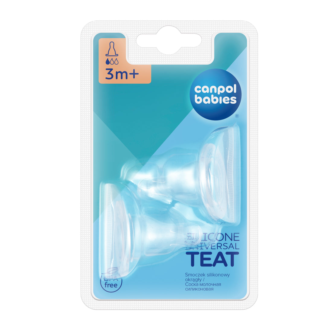 Canpol babies Silicon Universal Teat Slow for Narrow Neck Bottle 2 pcs - 18/115