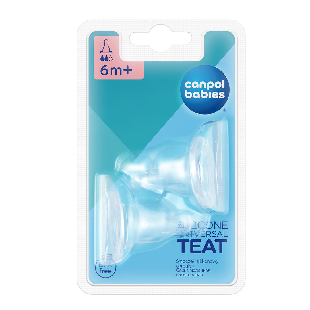 Canpol babies Silicon Universal Teat Medium for Narrow Neck Bottle 2 pcs - 18/116