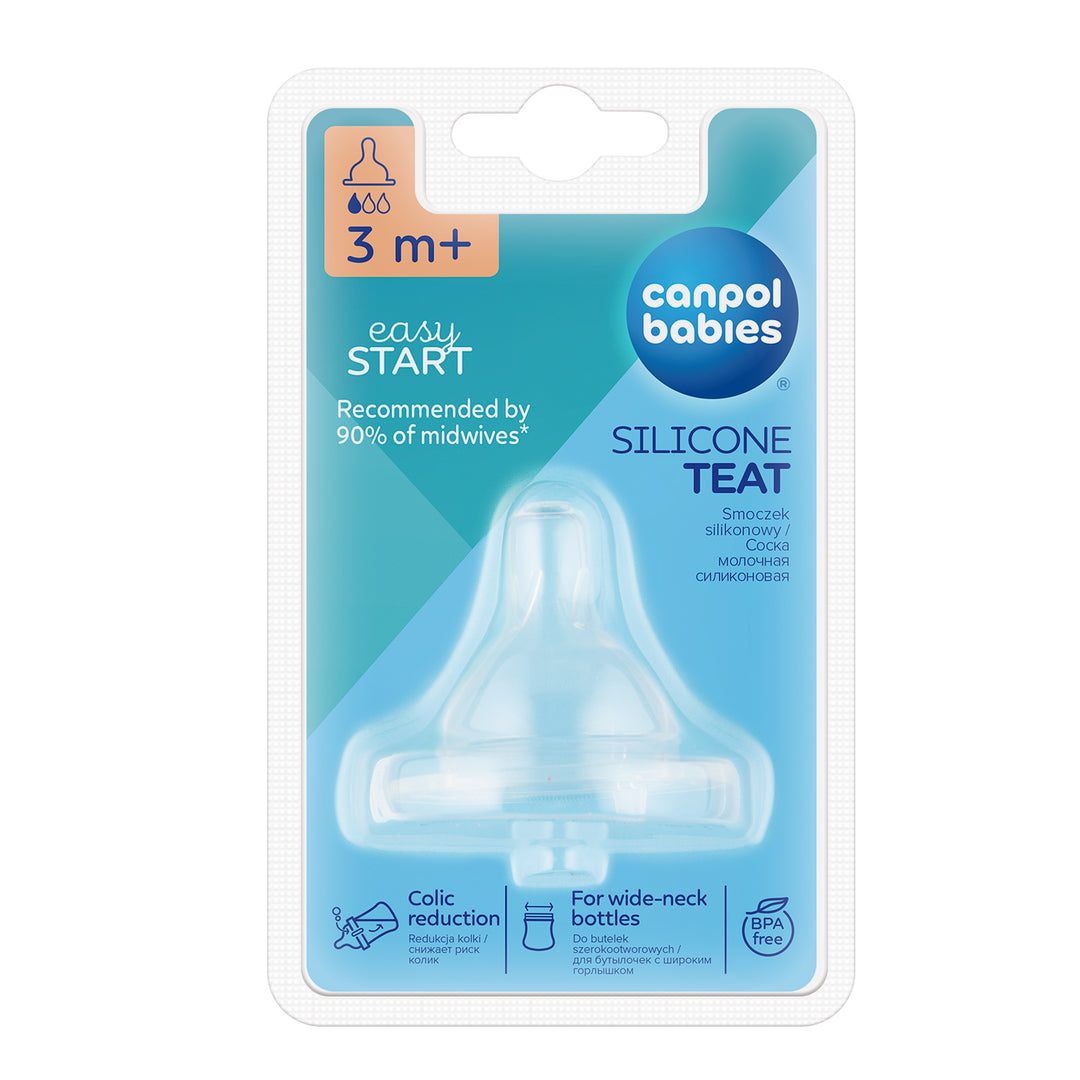 Canpol babies EasyStart Silicon Teat Slow for Wide Neck Bottle 1 pc - 21/720