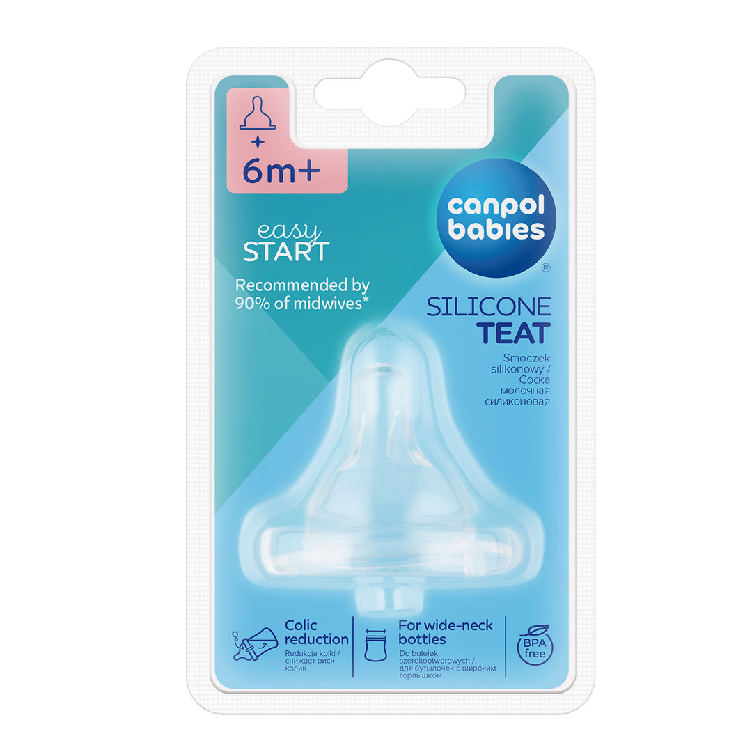 Canpol babies EasyStart Silicon Teat Cross-cut for Wide Neck Bottle 1 pc - 21/723