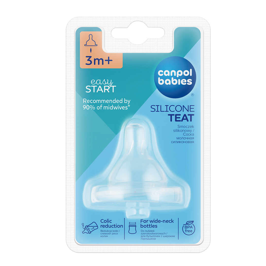 Canpol babies EasyStart Silicon Teat Variable for Wide Neck Bottle 1 pc - 21/724