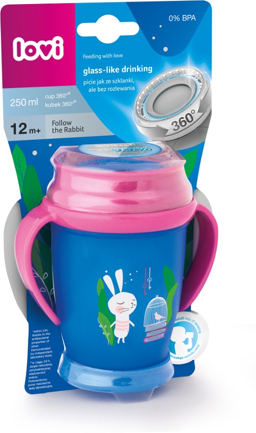 Lovi 360 Cup Junior Follow The Rabbit Girl 250ml - 1/544