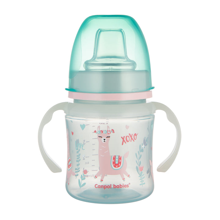 Canpol babies Training Cup with Glowing Handles PP EasyStart 120ml Exotic Animals Green - 35/207