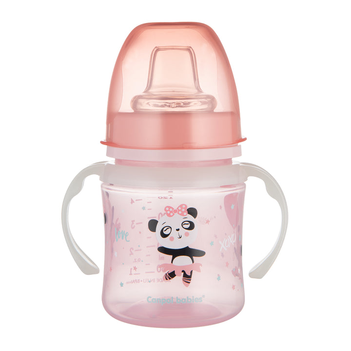 Canpol babies Training Cup with Glowing Handles PP EasyStart 120ml Exotic Animals Pink - 35/207