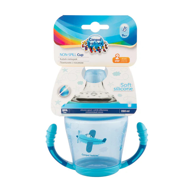 Canpol Babies Non-spill Cup Soft Silicon Spout 230ml TOYS Blue - 56/502