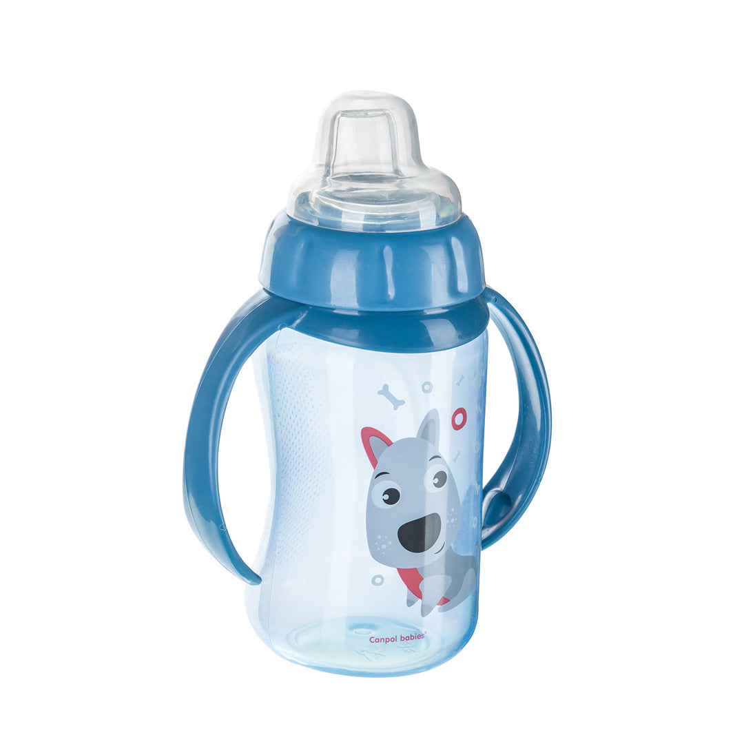 Canpol Babies Training Cup Silicon Spout 320ml CUTE ANIMALS Blue - 56/512