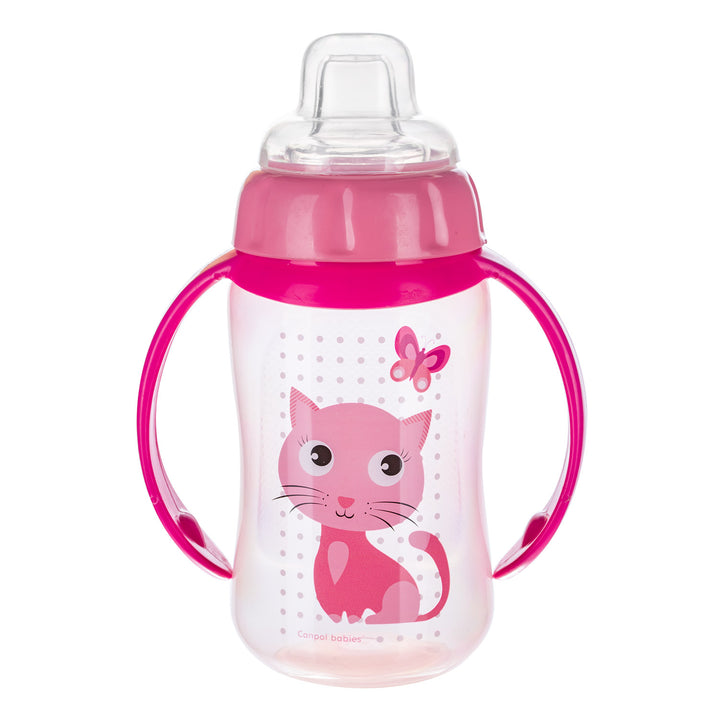 Canpol Babies Training Cup Silicon Spout 320ml CUTE ANIMALS Pink - 56/512