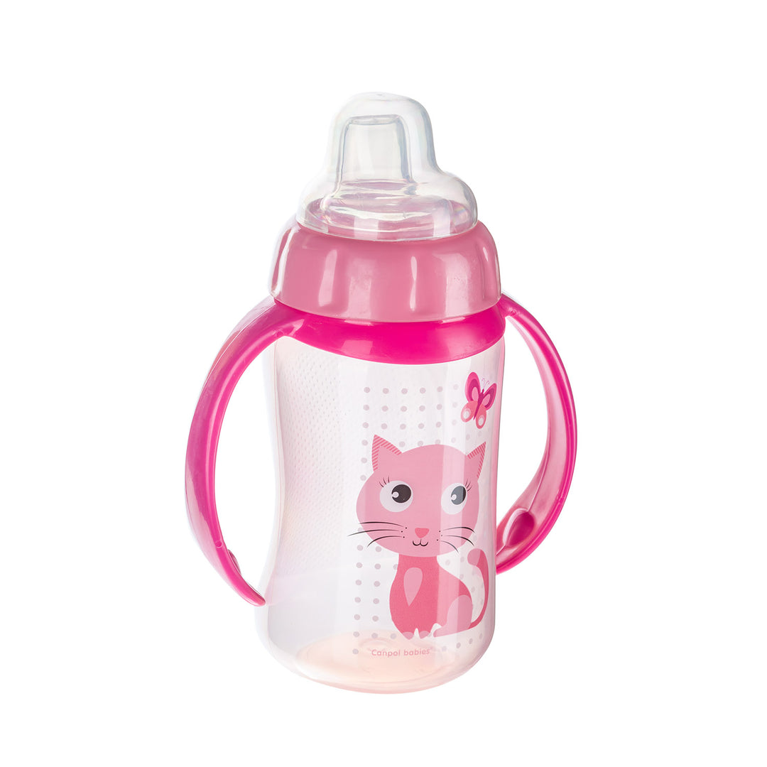 Canpol Babies Training Cup Silicon Spout 320ml CUTE ANIMALS Pink - 56/512