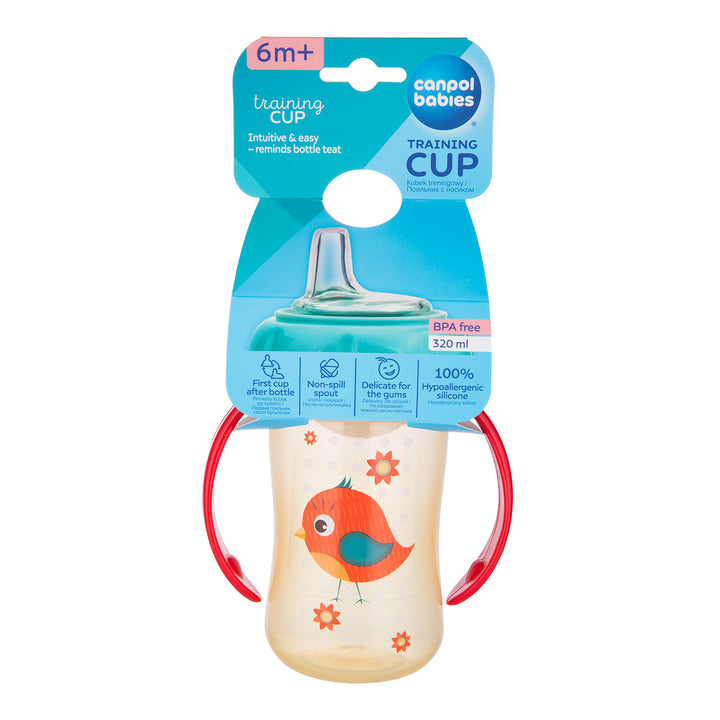 Canpol Babies Training Cup Silicon Spout 320ml CUTE ANIMALS Red - 56/512