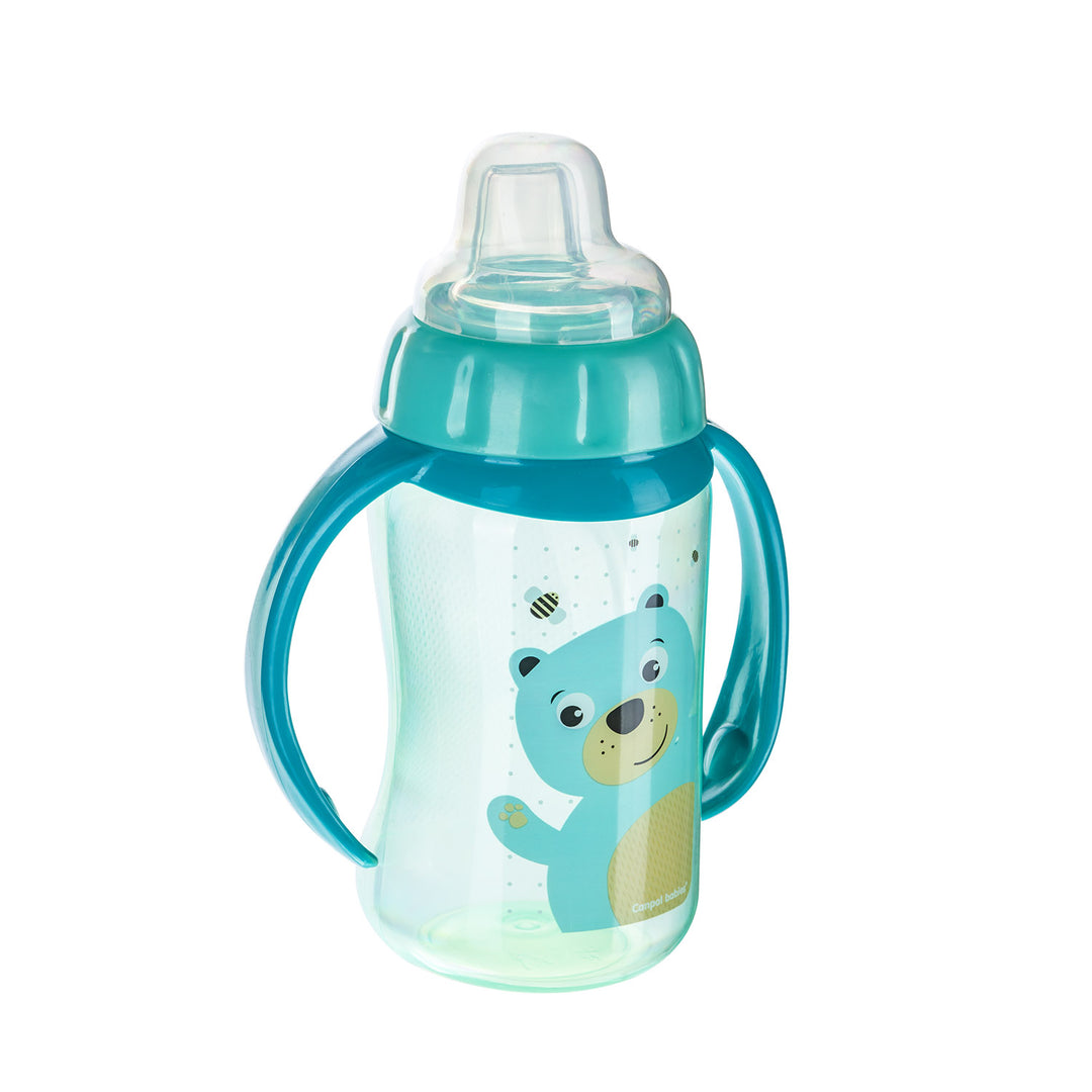 Canpol Babies Training Cup Silicon Spout 320ml CUTE ANIMALS Turquoise - 56/512