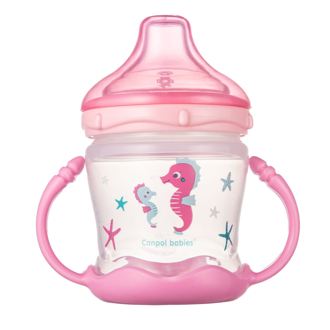 Zubaida's Canpol Babies Non-spill Cup Silicon Spout 180ml LOVE&SEA Pink - 57/300 - Zubaidas Official™