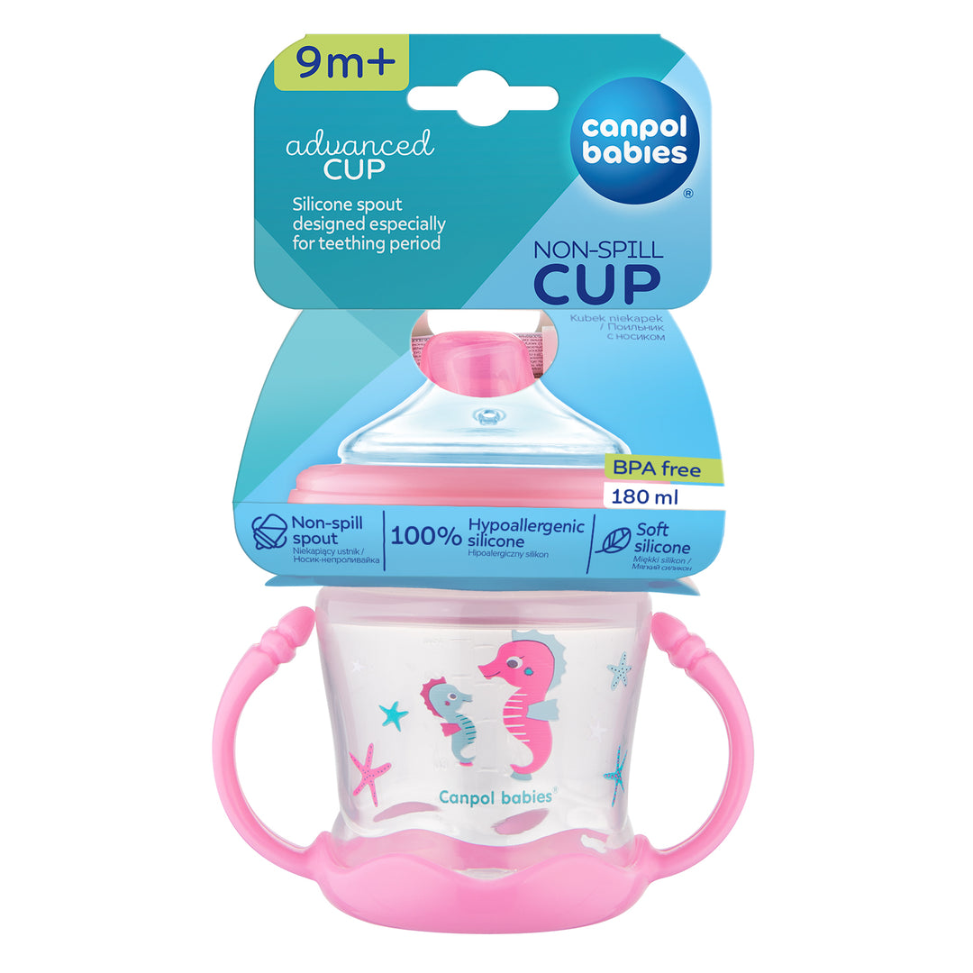 Zubaida's Canpol Babies Non-spill Cup Silicon Spout 180ml LOVE&SEA Pink - 57/300 - Zubaidas Official™