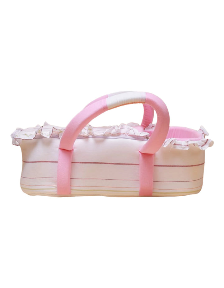 Carry Crib Pink & White - Stripes