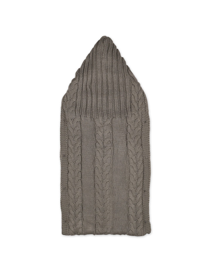 Newborn Hooded Woolen Carry Nest Cable Knit Pattern Grey at Zubaidas